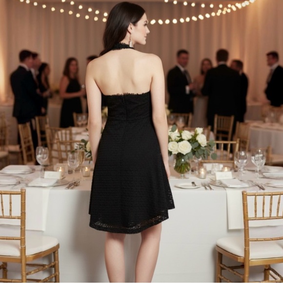 Belle by Badgley Mischka Sophia Halter Dress Size 8 - Picture 2 of 15